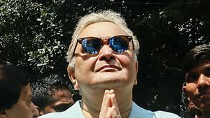 Bollywood actor Rishi Kapoor participates in Ganapati immersion procession, at RK Studio in Mumbai.(PTI) Bollywood actor Rishi Kapoor participates in Ganapati immersion procession, at RK Studio in Mumbai.(PTI)