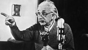 Written a year before the legendary physicist died in 1955, Albert Einstein wrote in German from Princeton, New Jersey, to German philosopher Eric Gutkind.(AFP/File Photo)