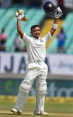 Rajkot: Indian batsman Prithvi Shaw celebrates his century on day one of the 1st test cricket match against West Indies, in Rajkot, Thursday, Oct 4, 2018. Shaw becomes the youngest Indian cricketer to score 100 runs on Test debut. (PTI Photo/Shashank Parade) (PTI10_4_2018_000035B)(PTI) Rajkot: Indian batsman Prithvi Shaw celebrates his century on day one of the 1st test cricket match against West Indies, in Rajkot, Thursday, Oct 4, 2018. Shaw becomes the youngest Indian cricketer to score 100 runs on Test debut. (PTI Photo/Shashank Parade) (PTI10_4_2018_000035B)(PTI)