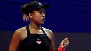 Naomi Osaka in action during her China Open match against Julia Goerges.(REUTERS) Naomi Osaka in action during her China Open match against Julia Goerges.(REUTERS)