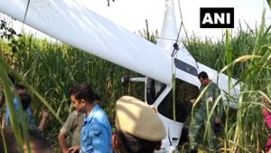 According to news agency IANS, the plane had taken off from the Hindon airbase in Ghaziabad and was reportedly participating in a drill for Air Force Day.(ANI/Twitter) According to news agency IANS, the plane had taken off from the Hindon airbase in Ghaziabad and was reportedly participating in a drill for Air Force Day.(ANI/Twitter)
