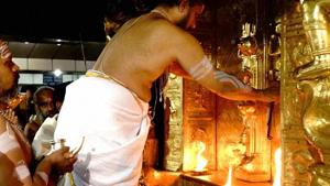 Lord Ayyappa temple at Sannidhanam in Sabarimala. A 21-year-old man was arrested in Chennai for allegedly circulating an “offensive” video on the social media, purportedly showing a Hindu deity along with a menstruating woman’s image, police said Saturday.(Representative Image/PTI File Photo) Lord Ayyappa temple at Sannidhanam in Sabarimala. A 21-year-old man was arrested in Chennai for allegedly circulating an “offensive” video on the social media, purportedly showing a Hindu deity along with a menstruating woman’s image, police said Saturday.(Representative Image/PTI File Photo)