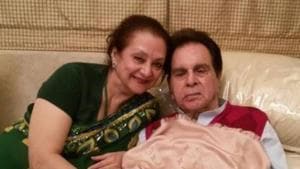 Dilip Kumar has been suffering from pneumonia for quite some time but Saira Banu continues to be his pillar of support.(Twitter) Dilip Kumar has been suffering from pneumonia for quite some time but Saira Banu continues to be his pillar of support.(Twitter)