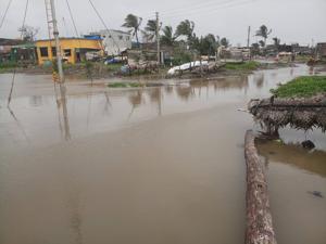 Satpati is a coastal village, inhabited by 35,000 people, surrounded by the Arabian Sea on three sides. Of the total 5,317 houses there, 350 were waterlogged during heavy rainfall and high tide on July 14 this year.(HT Photo) Satpati is a coastal village, inhabited by 35,000 people, surrounded by the Arabian Sea on three sides. Of the total 5,317 houses there, 350 were waterlogged during heavy rainfall and high tide on July 14 this year.(HT Photo)