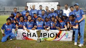 India U-19 beat Sri Lanka U-19 by 144 runs to win the final of the 2018 Asia Cup.(ACC)