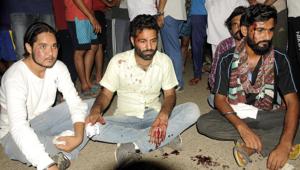 DSO Students union members injured after being allegedly attacked by physical education department students outside VC’s office at Punjabi University in Patiala.(Bharat Bhushan/HT) DSO Students union members injured after being allegedly attacked by physical education department students outside VC’s office at Punjabi University in Patiala.(Bharat Bhushan/HT)