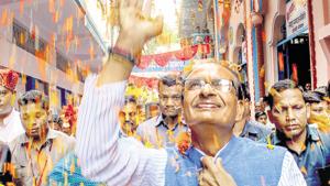 Madhya Pradesh CM Shivraj Singh Chouhan is banking on his ‘mama’ image to tide over the anti-incumbency that has set in after 15 years of BJP rule. He has travelled throughout the state ahead of the November 28 assembly elections.(PTI File) Madhya Pradesh CM Shivraj Singh Chouhan is banking on his ‘mama’ image to tide over the anti-incumbency that has set in after 15 years of BJP rule. He has travelled throughout the state ahead of the November 28 assembly elections.(PTI File)