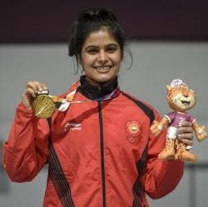 Manu Bhaker of India shows her Gold medal after competing in 10m Air Rifle Women during Day 3 of Buenos Aires 2018 Youth Olympic Games at Tecnopolis Park on October 9, 2018 in Buenos Aires, Argentina.(Getty Images) Manu Bhaker of India shows her Gold medal after competing in 10m Air Rifle Women during Day 3 of Buenos Aires 2018 Youth Olympic Games at Tecnopolis Park on October 9, 2018 in Buenos Aires, Argentina.(Getty Images)