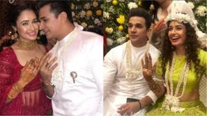 Yuvika Chaudhary and Prince Narula’s mehendi and engagement ceremony was an intimate affair.(Instagram) Yuvika Chaudhary and Prince Narula’s mehendi and engagement ceremony was an intimate affair.(Instagram)