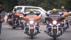 Members of B.C.’s Sikh Motorcycle Club are pictured during a 2016 fundraising ride.(The Canadian Press) Members of B.C.’s Sikh Motorcycle Club are pictured during a 2016 fundraising ride.(The Canadian Press)