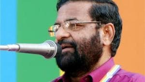 Kerala Devaswom Minister Kadakampally Surendran Thursday sought to turn the tables on the Rashtriya Swayamsevak Sangh (RSS) on the Sabarimala issue.(Kadakampally Surendran/Twitter Photo) Kerala Devaswom Minister Kadakampally Surendran Thursday sought to turn the tables on the Rashtriya Swayamsevak Sangh (RSS) on the Sabarimala issue.(Kadakampally Surendran/Twitter Photo)