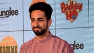 Ayushmann Khurrana during Badhaai Ho promotion in Mumbai on October 10, 2018.(IANS) Ayushmann Khurrana during Badhaai Ho promotion in Mumbai on October 10, 2018.(IANS)