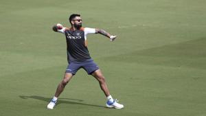Virat Kohli trains ahead of the second Test against the West Indies.(AP) Virat Kohli trains ahead of the second Test against the West Indies.(AP)