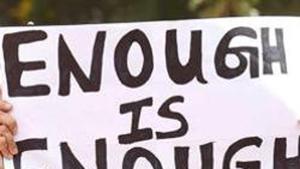 In this file photo, activists in Bengaluru hold placards during a rally organised to protest sexual abuse of women.(AFP file photo) In this file photo, activists in Bengaluru hold placards during a rally organised to protest sexual abuse of women.(AFP file photo)