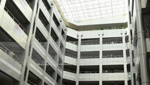 In February this year, a 45-year-old man committed suicide by jumping from the fifth floor of Mantralaya, after which the state government set up a safety net covering the open space on the first floor of the seven-storey building.(HT File Photo) In February this year, a 45-year-old man committed suicide by jumping from the fifth floor of Mantralaya, after which the state government set up a safety net covering the open space on the first floor of the seven-storey building.(HT File Photo)