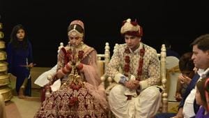 Prince Narula and Yuvika Chaudhary wedding took place in Mumbai on Friday.(Viral Bhayani)