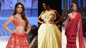 Disha Patani, Sushmita Sen and Yami Gautam walk the ramp at the Bombay Times Fashion Week.(Instagram) Disha Patani, Sushmita Sen and Yami Gautam walk the ramp at the Bombay Times Fashion Week.(Instagram)