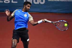 Prajnesh Gunneswaran will next face China’s Zhe Li in the USD 150,000 tournament.(AFP) Prajnesh Gunneswaran will next face China’s Zhe Li in the USD 150,000 tournament.(AFP)