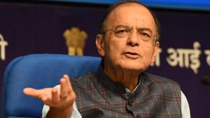 Arun Jaitley gestures during a press conference.(Arvind Yadav/HT Photo) Arun Jaitley gestures during a press conference.(Arvind Yadav/HT Photo)