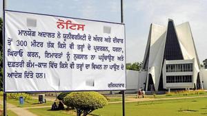 The Punjabi University authorities have banned all kinds of protest within 300m of the campus, in Patiala on Monday.(HT File) The Punjabi University authorities have banned all kinds of protest within 300m of the campus, in Patiala on Monday.(HT File)