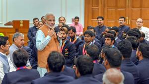 New Delhi: Prime Minister, Narendra Modi interacting with the medal winners of the 2018 Asian Para Games, in New Delhi on October 16, 2018(PTI) New Delhi: Prime Minister, Narendra Modi interacting with the medal winners of the 2018 Asian Para Games, in New Delhi on October 16, 2018(PTI)