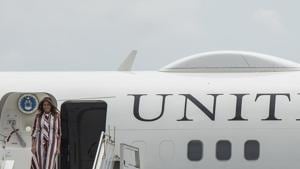 US First Lady Melania Trump disembarks from her plane after landing at Kotoka International Airport in Accra October 2, 2018.(AFP File Photo) US First Lady Melania Trump disembarks from her plane after landing at Kotoka International Airport in Accra October 2, 2018.(AFP File Photo)