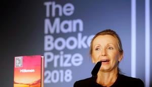 Writer Anna Burns delivers a speech after she was presented with the Man Booker Prize for Fiction 2018 by Britain's Camilla, the Duchess of Cornwall during the prize's 50th year at the Guildhall in London, Britain.(REUTERS) Writer Anna Burns delivers a speech after she was presented with the Man Booker Prize for Fiction 2018 by Britain's Camilla, the Duchess of Cornwall during the prize's 50th year at the Guildhall in London, Britain.(REUTERS)