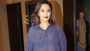 Swara Bhasker at the special screening of film Love Sonia.(IANS) Swara Bhasker at the special screening of film Love Sonia.(IANS)