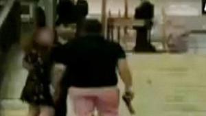 A 10-second video clip that has been widely circulated shows former BSP MP’s son Ashish Pandey brandishing a gun outside Hyatt Regency hotel in South Delhi.(ANI Photo) A 10-second video clip that has been widely circulated shows former BSP MP’s son Ashish Pandey brandishing a gun outside Hyatt Regency hotel in South Delhi.(ANI Photo)
