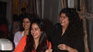 Janhvi, Khushi, Anshula Kapoor were all smiles and laughter at Namaste England screening.(Viral Bhayani)
