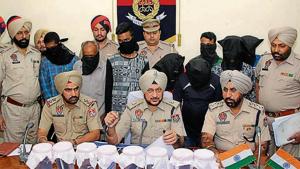 Police officials addressing the media in Ludhiana on Wednesday.(HT Photo) Police officials addressing the media in Ludhiana on Wednesday.(HT Photo)