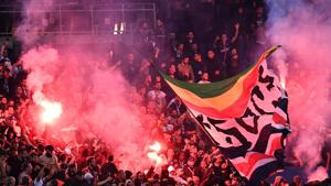 Flares are lit during the UEFA Champions' League football match Paris Saint Germain (PSG) against Red Star Belgrade at the Parc des Princes stadium in Paris.(AFP) Flares are lit during the UEFA Champions' League football match Paris Saint Germain (PSG) against Red Star Belgrade at the Parc des Princes stadium in Paris.(AFP)