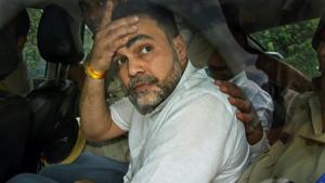 Ashish Pandey, accused of brandishing gun at guests outside a hotel, being brought out of the Patiala House Courts in New Delhi, Thursday, Oct 18, 2018.(PTI) Ashish Pandey, accused of brandishing gun at guests outside a hotel, being brought out of the Patiala House Courts in New Delhi, Thursday, Oct 18, 2018.(PTI)