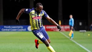 Central Coast Mariners v Central Coast Select - Central Coast Stadium, Gosford, Australia - August 31, 2018 Central Coast Mariners' Usain Bolt in action(REUTERS) Central Coast Mariners v Central Coast Select - Central Coast Stadium, Gosford, Australia - August 31, 2018 Central Coast Mariners' Usain Bolt in action(REUTERS)