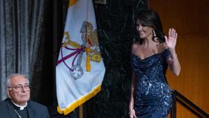 Keynote speaker Ambassador to the United Nations Nikki Haley is introduced as she attends the 73rd Annual Alfred E. Smith Memorial Foundation Dinner Thursday in New York.(AP Photo) Keynote speaker Ambassador to the United Nations Nikki Haley is introduced as she attends the 73rd Annual Alfred E. Smith Memorial Foundation Dinner Thursday in New York.(AP Photo)