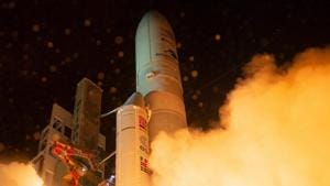 Ariane 5 rocket carrying BepiColombo lifts off from its launch pad. Image for representational purposes.(AP) Ariane 5 rocket carrying BepiColombo lifts off from its launch pad. Image for representational purposes.(AP)