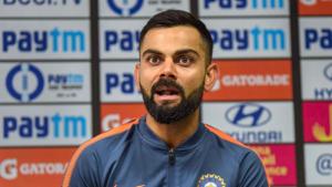 Indian cricket team captain Virat Kohli addresses a pre-match press conference ahead of their first One Day International cricket match against West Indies, at ACA Stadium, in Guwahati.(PTI) Indian cricket team captain Virat Kohli addresses a pre-match press conference ahead of their first One Day International cricket match against West Indies, at ACA Stadium, in Guwahati.(PTI)