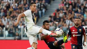 Juventus' Cristiano Ronaldo in action against Genoa.(REUTERS) Juventus' Cristiano Ronaldo in action against Genoa.(REUTERS)