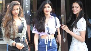 Besties Suhana Khan, Shanaya Kapoor and Ananya Panday step out for brunch date in Mumbai. (Instagram) Besties Suhana Khan, Shanaya Kapoor and Ananya Panday step out for brunch date in Mumbai. (Instagram)