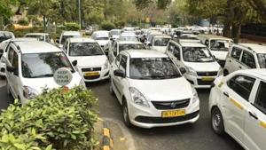 Hundreds of commercial cars parked near Jantar Mantar due to a strike by the drivers of Ola and Uber cabs at Parliament Street in New Delhi on March 22.(Sanchit Khanna/HT PHOTO) Hundreds of commercial cars parked near Jantar Mantar due to a strike by the drivers of Ola and Uber cabs at Parliament Street in New Delhi on March 22.(Sanchit Khanna/HT PHOTO)
