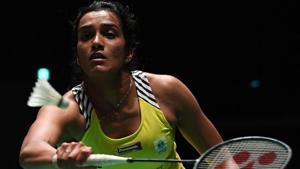 PV Sindhu won his 1st round match in just 34 minutes.(AFP) PV Sindhu won his 1st round match in just 34 minutes.(AFP)