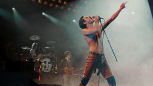 Rami Malek plays Freddie Mercury in Bohemian Rhapsody. Rami Malek plays Freddie Mercury in Bohemian Rhapsody.