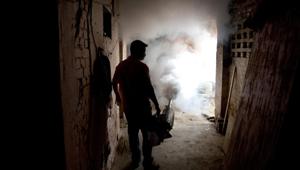 A municipal worker fumigates a residential area to check the spread of mosquito-borne diseases in New Delhi.(AP Photo) A municipal worker fumigates a residential area to check the spread of mosquito-borne diseases in New Delhi.(AP Photo)