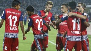 Jamshedpur FC played out a 1-1 draw with NorthEast United FC in their ISL 2018 encounter.(ISL) Jamshedpur FC played out a 1-1 draw with NorthEast United FC in their ISL 2018 encounter.(ISL)