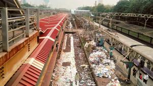 Work on the Parel terminus is already underway(HT Photo) Work on the Parel terminus is already underway(HT Photo)