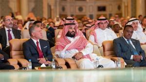 Saudi Crown Prince Mohammed bin Salman and Jordan's King Abdullah II ibn Al Hussein attend the investment conference in Riyadh, Saudi Arabia on October 23.(REUTERS) Saudi Crown Prince Mohammed bin Salman and Jordan's King Abdullah II ibn Al Hussein attend the investment conference in Riyadh, Saudi Arabia on October 23.(REUTERS)