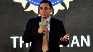 BCCI CEO Rahul Johri addresses during a press conference in Mumbai.(PTI)