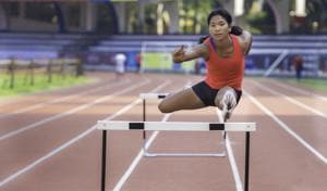 Asian Games gold medallist Swapna Barman at a practice session in Bengaluru. She trains at Sports Authority of India centres and gets financial and training support from the not-for-profit Go Sports Foundation.(Rohit Sarcar) Asian Games gold medallist Swapna Barman at a practice session in Bengaluru. She trains at Sports Authority of India centres and gets financial and training support from the not-for-profit Go Sports Foundation.(Rohit Sarcar)
