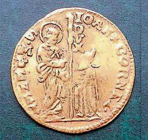 Ancient coins were used to spread word about the greatness of emperors and religions. This gold Venetian ducat, dating back to about 900 CE, depicts Saint Martin blessing the king of Venice on one face, while the reverse bears a portrait of Christ.(Pascal Lopes) Ancient coins were used to spread word about the greatness of emperors and religions. This gold Venetian ducat, dating back to about 900 CE, depicts Saint Martin blessing the king of Venice on one face, while the reverse bears a portrait of Christ.(Pascal Lopes)