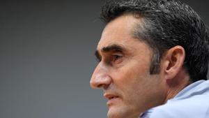 Barcelona's Spanish coach Ernesto Valverde holds a press conference at the FC Barcelona's Joan Gamper Sports Center in Sant Joan Despi, on October 27, 2018 on the eve of the Spanish League Barcelona's Spanish coach Ernesto Valverde holds a press conference at the FC Barcelona's Joan Gamper Sports Center in Sant Joan Despi, on October 27, 2018 on the eve of the Spanish League